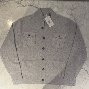 Collars & Co. Napoli Collection Wool Blend  Sweater Jacket Men's XL | Gray
